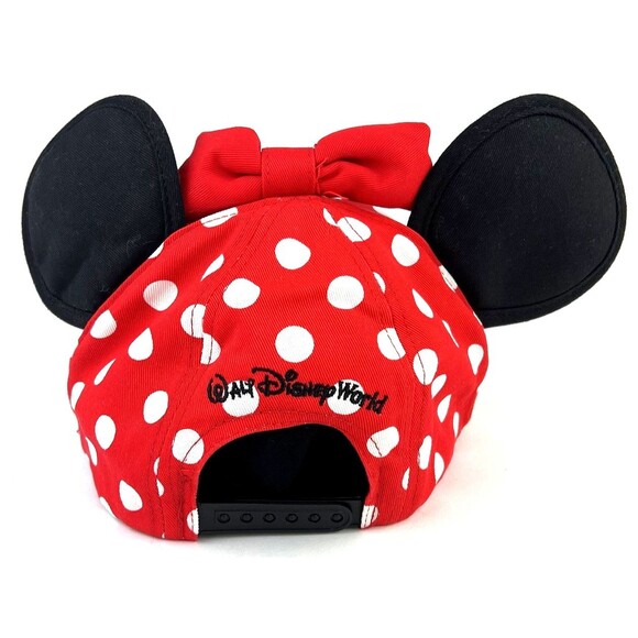 Vtg Walt Disney World Minnie Mouse Baseball Polka Dot Hat Cap w/ Ears Bow YOUTH - Picture 3 of 11